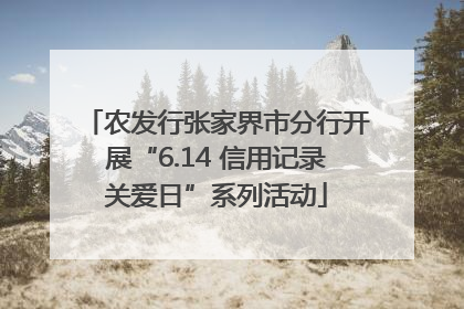 农发行张家界市分行开展“6.14 信用记录关爱日”系列活动