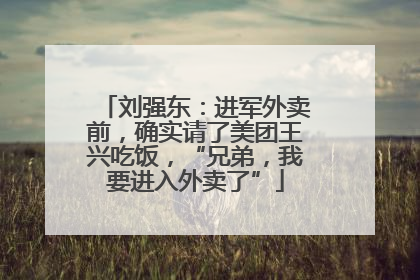 刘强东：进军外卖前，确实请了美团王兴吃饭，“兄弟，我要进入外卖了”