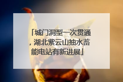 城门洞型一次贯通，湖北紫云山抽水蓄能电站有新进展
