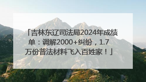 吉林东辽司法局2024年成绩单：调解2000+纠纷，1.7万份普法材料飞入百姓家！