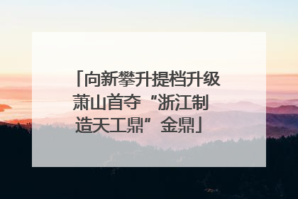 向新攀升提档升级 萧山首夺“浙江制造天工鼎”金鼎