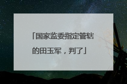 国家监委指定管辖的田玉军，判了