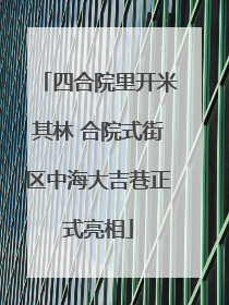 四合院里开米其林 合院式街区中海大吉巷正式亮相