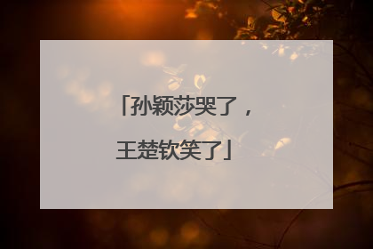 孙颖莎哭了，王楚钦笑了