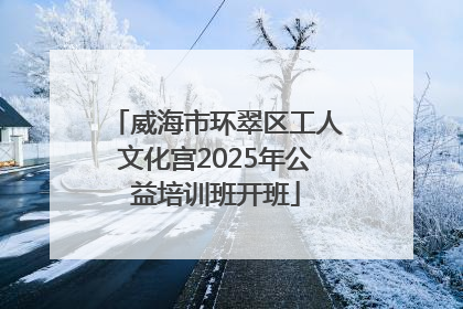 威海市环翠区工人文化宫2025年公益培训班开班