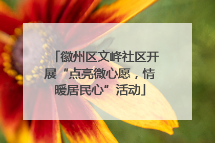 徽州区文峰社区开展“点亮微心愿，情暖居民心”活动
