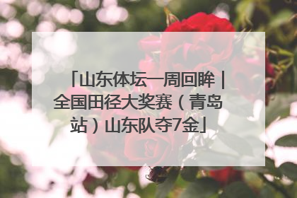 山东体坛一周回眸｜全国田径大奖赛（青岛站）山东队夺7金