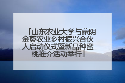 山东农业大学与蒙阴金葵农业乡村振兴合伙人启动仪式暨新品种蜜桃推介活动举行