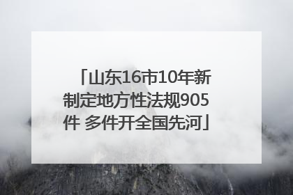 山东16市10年新制定地方性法规905件 多件开全国先河