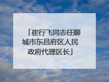 崔行飞同志任聊城市东昌府区人民政府代理区长