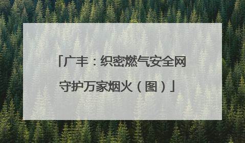 广丰：织密燃气安全网 守护万家烟火（图）