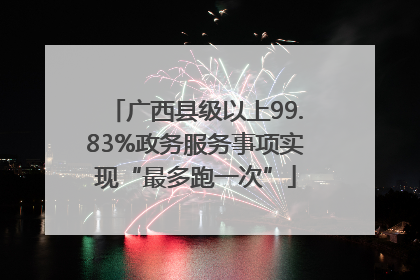 广西县级以上99.83%政务服务事项实现“最多跑一次”