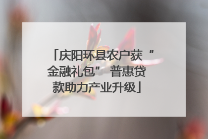庆阳环县农户获“金融礼包” 普惠贷款助力产业升级