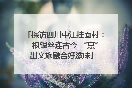 探访四川中江挂面村：一根银丝连古今 “烹”出文旅融合好滋味