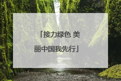 接力绿色 美丽中国我先行