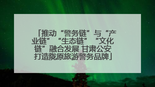 推动“警务链”与“产业链”“生态链”“文化链”融合发展 甘肃公安打造陇原旅游警务品牌