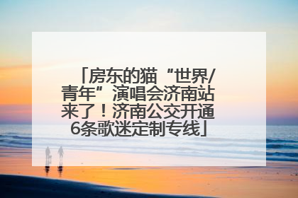 房东的猫“世界/青年”演唱会济南站来了！济南公交开通6条歌迷定制专线