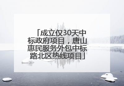成立仅30天中标政府项目，唐山惠民服务外包中标路北区热线项目
