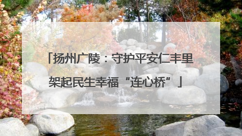 扬州广陵：守护平安仁丰里 架起民生幸福“连心桥”