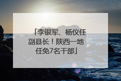 李银军、杨仪任副县长！陕西一地任免7名干部