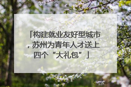 构建就业友好型城市，苏州为青年人才送上四个“大礼包”