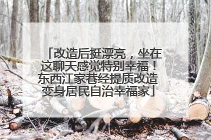 改造后挺漂亮，坐在这聊天感觉特别幸福！东西江家巷经提质改造变身居民自治幸福家