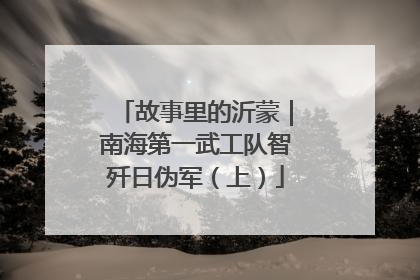 故事里的沂蒙｜南海第一武工队智歼日伪军（上）