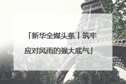 新华全媒头条丨筑牢应对风雨的强大底气