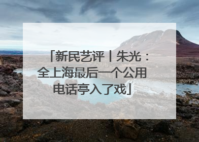 新民艺评丨朱光：全上海最后一个公用电话亭入了戏