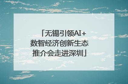 无锡引领AI+数智经济创新生态推介会走进深圳