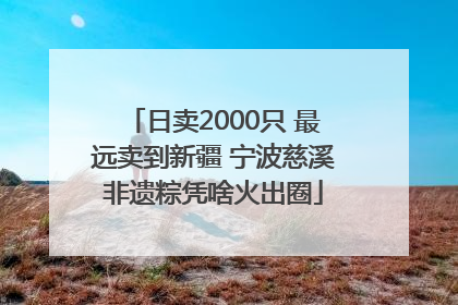 日卖2000只 最远卖到新疆 宁波慈溪非遗粽凭啥火出圈