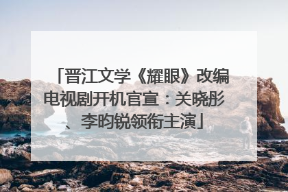 晋江文学《耀眼》改编电视剧开机官宣：关晓彤、李昀锐领衔主演