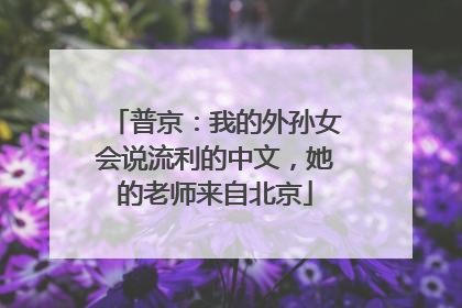 普京：我的外孙女会说流利的中文，她的老师来自北京