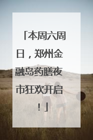 本周六周日，郑州金融岛药膳夜市狂欢开启！