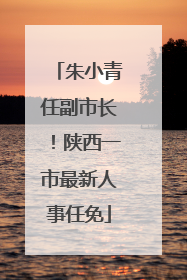 朱小青任副市长！陕西一市最新人事任免
