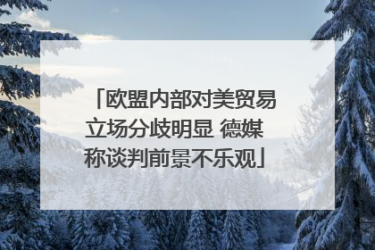 欧盟内部对美贸易立场分歧明显 德媒称谈判前景不乐观