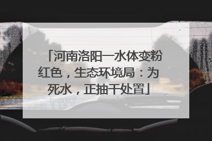 河南洛阳一水体变粉红色，生态环境局：为死水，正抽干处置