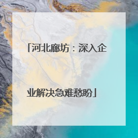 河北廊坊：深入企业解决急难愁盼