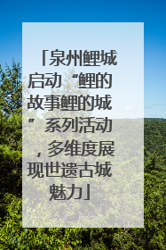 泉州鲤城启动“鲤的故事鲤的城”系列活动，多维度展现世遗古城魅力