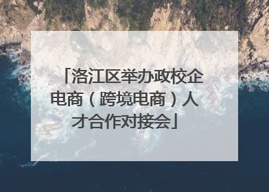 洛江区举办政校企电商（跨境电商）人才合作对接会