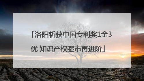 洛阳斩获中国专利奖1金3优 知识产权强市再进阶