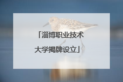 淄博职业技术大学揭牌设立