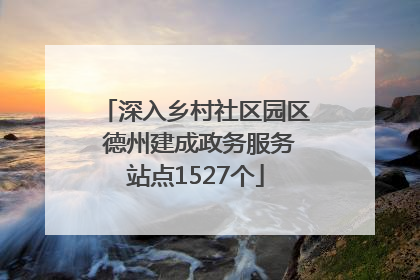 深入乡村社区园区 德州建成政务服务站点1527个