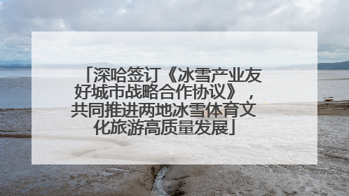 深哈签订《冰雪产业友好城市战略合作协议》，共同推进两地冰雪体育文化旅游高质量发展