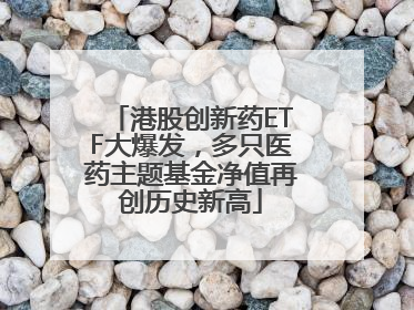 港股创新药ETF大爆发，多只医药主题基金净值再创历史新高