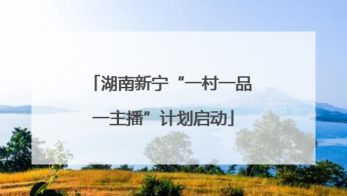 湖南新宁“一村一品一主播”计划启动