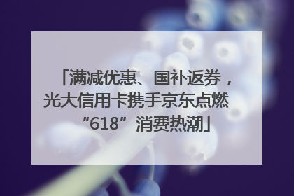 满减优惠、国补返券，光大信用卡携手京东点燃“618”消费热潮