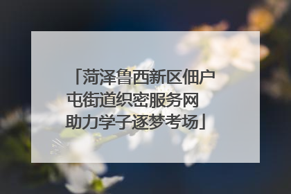 菏泽鲁西新区佃户屯街道织密服务网 助力学子逐梦考场