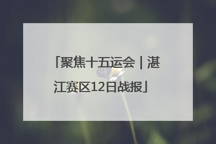 聚焦十五运会｜湛江赛区12日战报