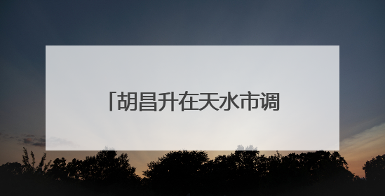 胡昌升在天水市调研时强调：壮大特色产业带动群众增收致富 加强文物保护推动文化创新发展